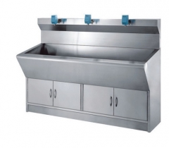 Auto-Sensing stainless steel hospital hand washing sink for three person